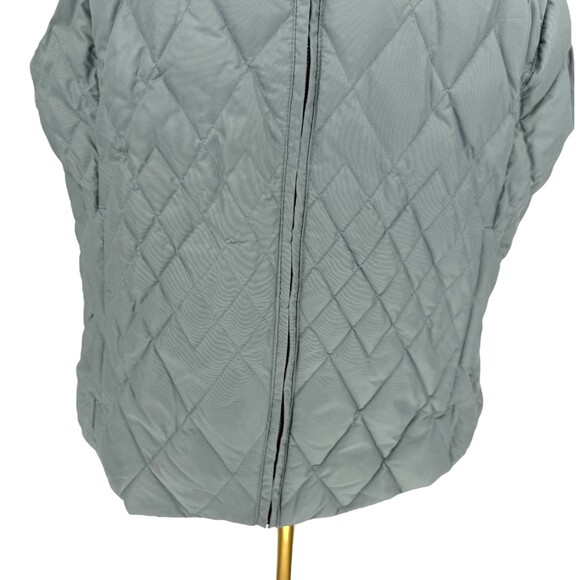 Eddie Bauer Quilted Vest Women's XL Goose Down Removable Faux Fur Collar Pockets - Picture 5 of 15